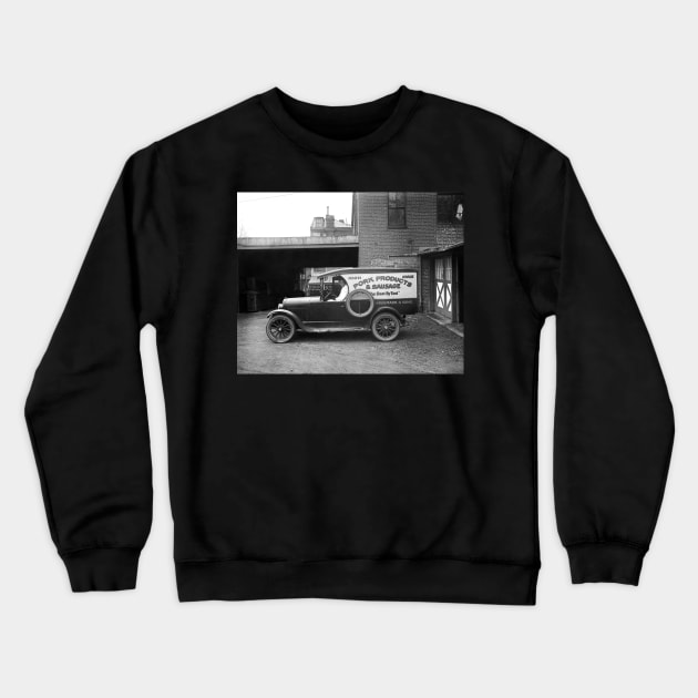 Butcher Delivery Truck, 1926. Vintage Photo Crewneck Sweatshirt by historyphoto